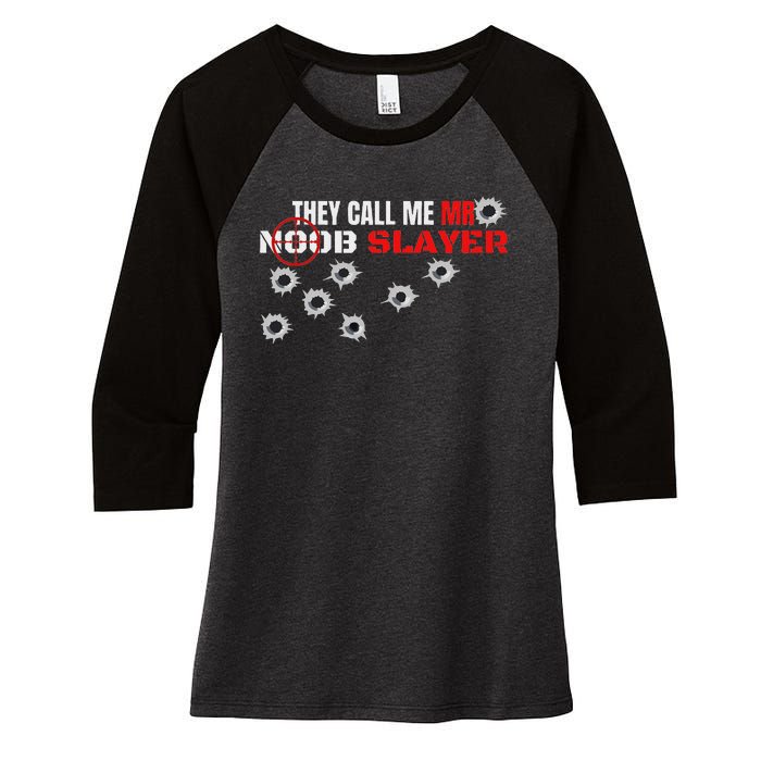 Noob Pro Gamer Noob Gaming Gamer Women's Tri-Blend 3/4-Sleeve Raglan Shirt