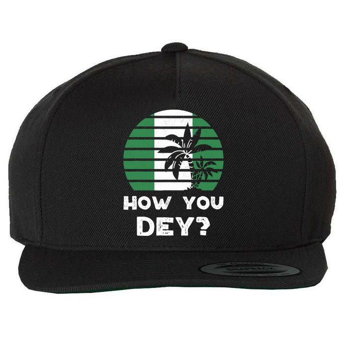 Nigeria Pidgin How You Dey Quote Nigerian Flag Nigeria Wool Snapback Cap