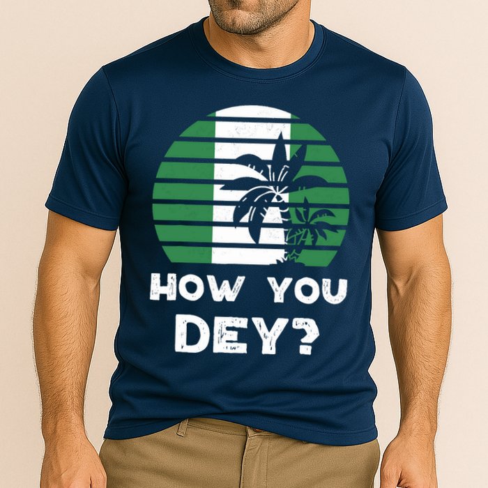 Nigeria Pidgin How You Dey Quote Nigerian Flag Nigeria Cooling Performance Crew T-Shirt