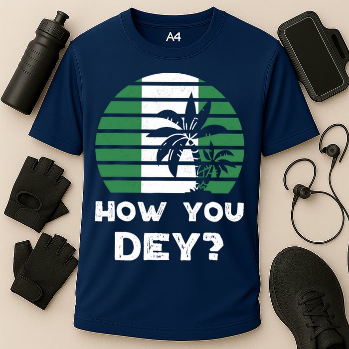 Nigeria Pidgin How You Dey Quote Nigerian Flag Nigeria Cooling Performance Crew T-Shirt