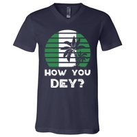 Nigeria Pidgin How You Dey Quote Nigerian Flag Nigeria V-Neck T-Shirt