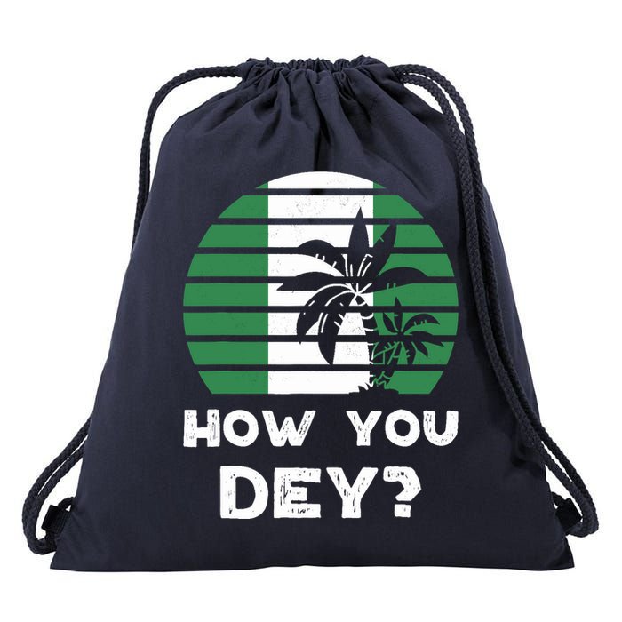 Nigeria Pidgin How You Dey Quote Nigerian Flag Nigeria Drawstring Bag