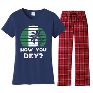 Nigeria Pidgin How You Dey Quote Nigerian Flag Nigeria Women's Flannel Pajama Set