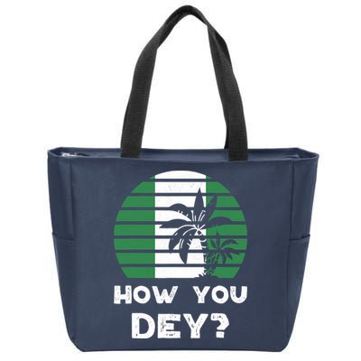 Nigeria Pidgin How You Dey Quote Nigerian Flag Nigeria Zip Tote Bag