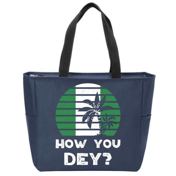 Nigeria Pidgin How You Dey Quote Nigerian Flag Nigeria Zip Tote Bag