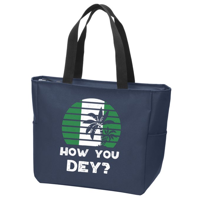 Nigeria Pidgin How You Dey Quote Nigerian Flag Nigeria Zip Tote Bag