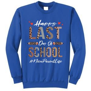 Nicu Parent Happy Last Day Of School Summer Funny Leopard Funny Gift Sweatshirt