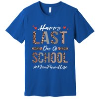 Nicu Parent Happy Last Day Of School Summer Funny Leopard Funny Gift Premium T-Shirt