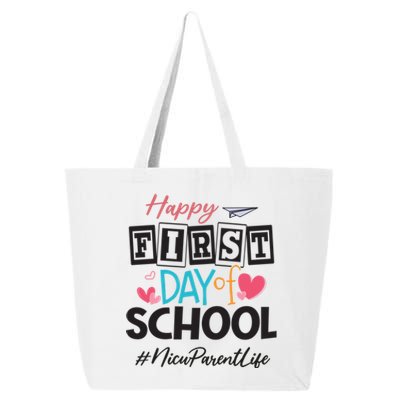 Nicu Parent Happy First Day Of School Back To School Gift 25L Jumbo Tote