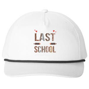 Nicu Parent Happy Last Day Of School Summer Funny Leopard Funny Gift Snapback Five-Panel Rope Hat