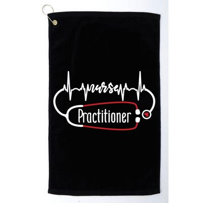 Nurse Practitioner Heartbeat Heart Stethoscope Nursing Gift Golf Towel