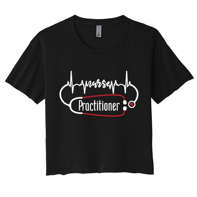 Nurse Practitioner Heartbeat Heart Stethoscope Nursing Gift Crop Top