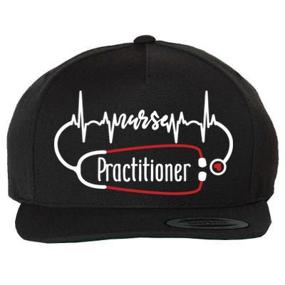 Nurse Practitioner Heartbeat Heart Stethoscope Nursing Gift Wool Snapback Cap