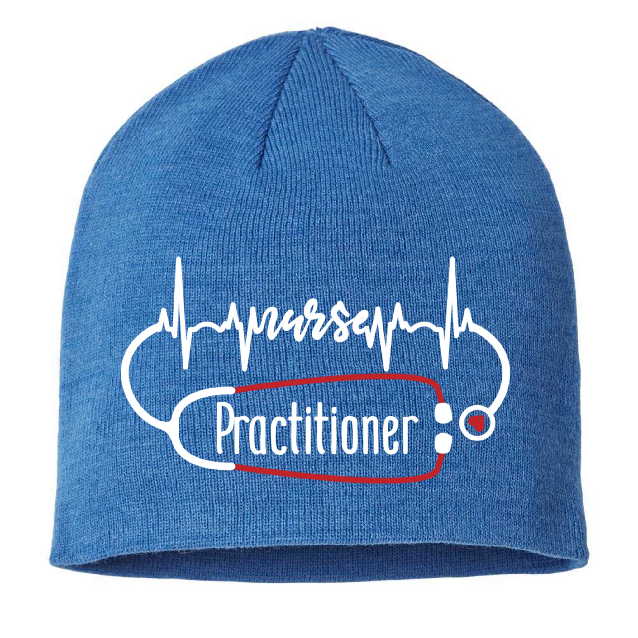 Nurse Practitioner Heartbeat Heart Stethoscope Nursing Gift Sustainable Beanie