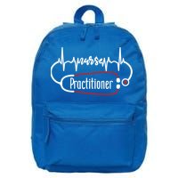 Nurse Practitioner Heartbeat Heart Stethoscope Nursing Gift 16 in Basic Backpack