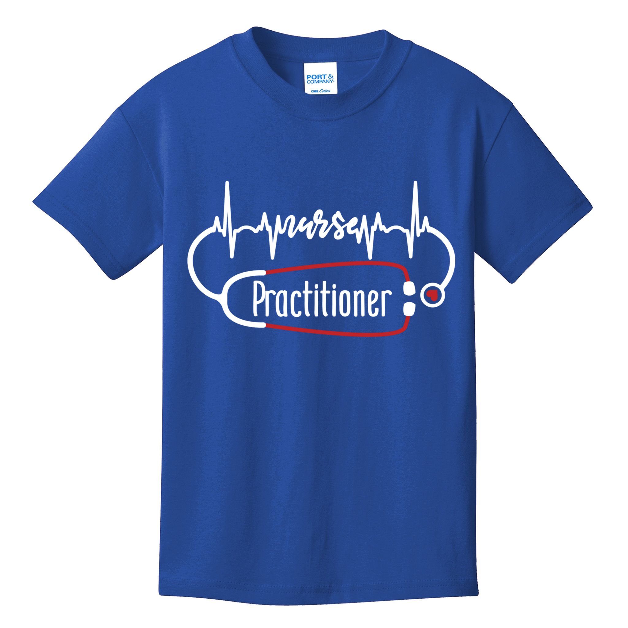 Nurse Practitioner Heartbeat Heart Stethoscope Nursing Gift Kids T-Shirt