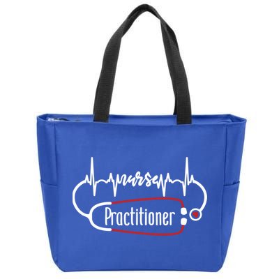 Nurse Practitioner Heartbeat Heart Stethoscope Nursing Gift Zip Tote Bag