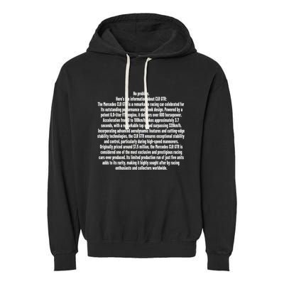 No Problem Heres The Information About Clr Gtr The Mercedes Garment-Dyed Fleece Hoodie