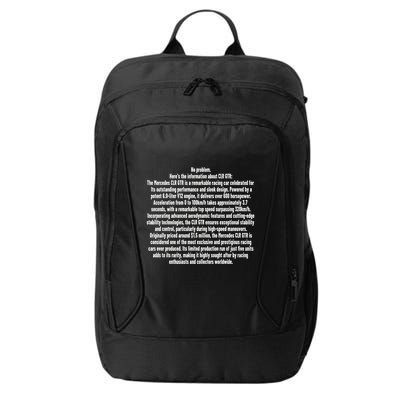 No Problem Heres The Information About Clr Gtr The Mercedes City Backpack