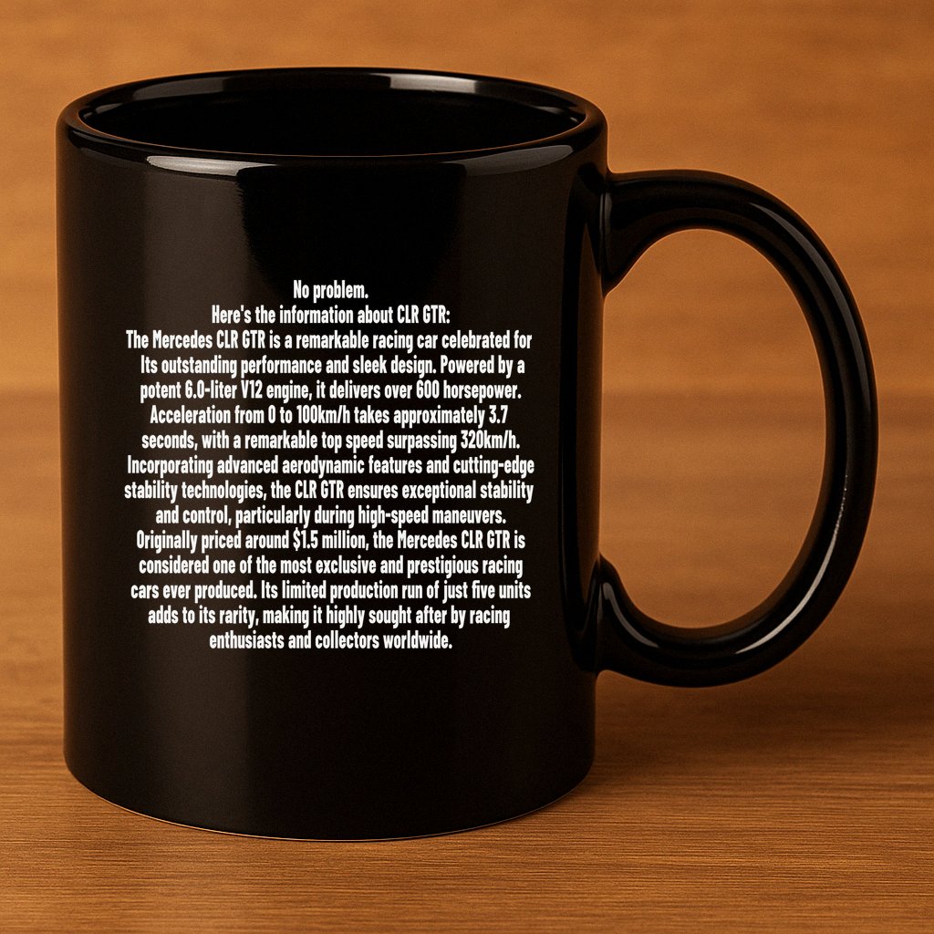 No Problem Heres The Information About Clr Gtr The Mercedes 11oz C Handle Ceramic Mug