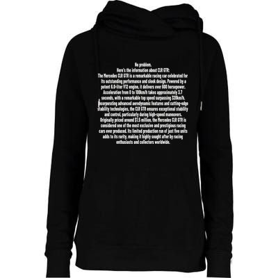 No Problem Heres The Information About Clr Gtr The Mercedes Womens Funnel Neck Pullover Hood