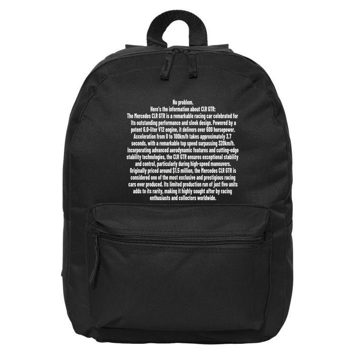No Problem Heres The Information About Clr Gtr The Mercedes 16 in Basic Backpack