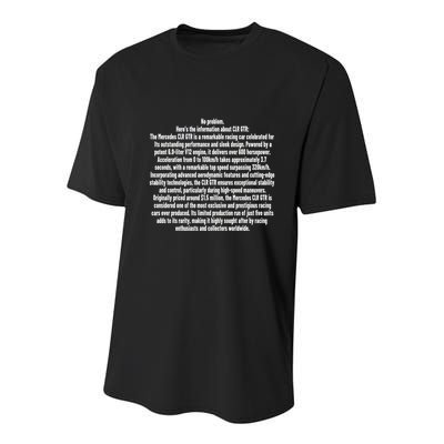 No Problem Heres The Information About Clr Gtr The Mercedes Youth Performance Sprint T-Shirt
