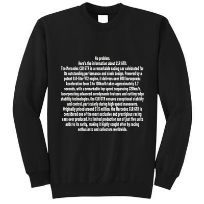 No Problem Heres The Information About Clr Gtr The Mercedes Tall Sweatshirt