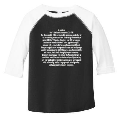 No Problem Heres The Information About Clr Gtr The Mercedes Toddler Fine Jersey T-Shirt