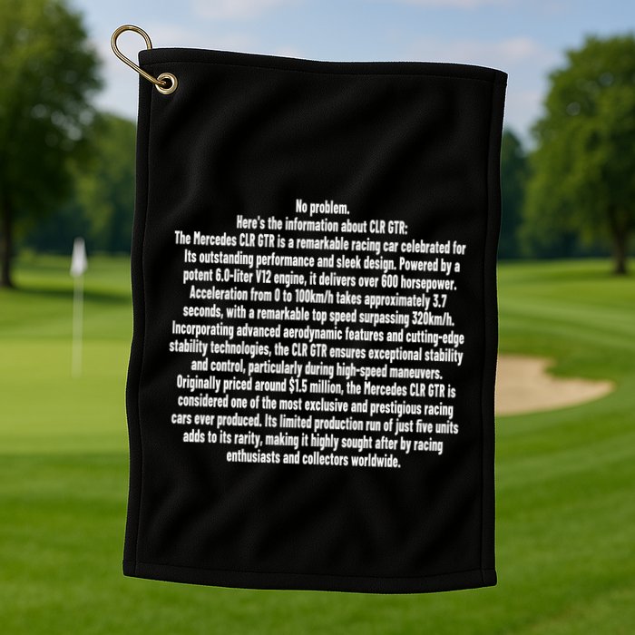 No Problem Heres The Information About Clr Gtr The Mercedes Golf Towel