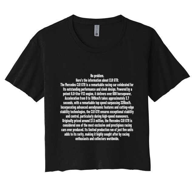 No Problem Heres The Information About Clr Gtr The Mercedes Crop Top