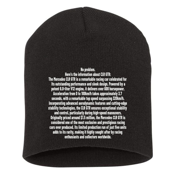 No Problem Heres The Information About Clr Gtr The Mercedes Short Acrylic Beanie