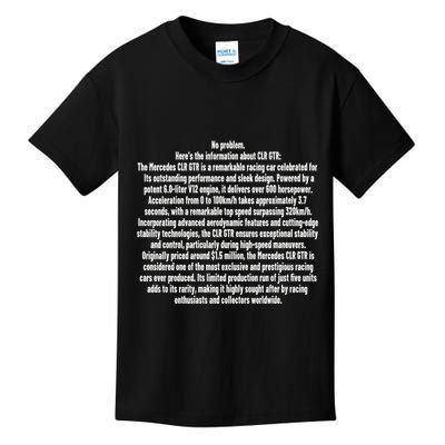 No Problem Heres The Information About Clr Gtr The Mercedes Kids T-Shirt