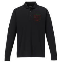 North Pole Hot Chocolate Christmas Graphic Performance Long Sleeve Polo