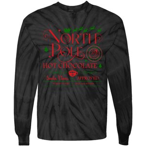 North Pole Hot Chocolate Christmas Graphic Tie-Dye Long Sleeve Shirt