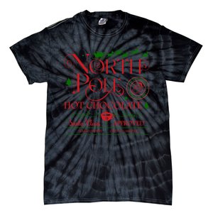 North Pole Hot Chocolate Christmas Graphic Tie-Dye T-Shirt