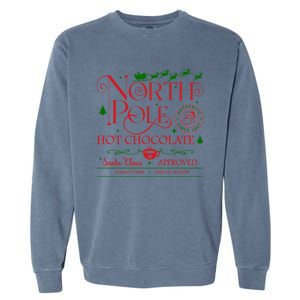 North Pole Hot Chocolate Christmas Graphic Garment-Dyed Sweatshirt