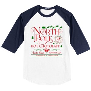 North Pole Hot Chocolate Christmas Graphic Baseball Sleeve Shirt