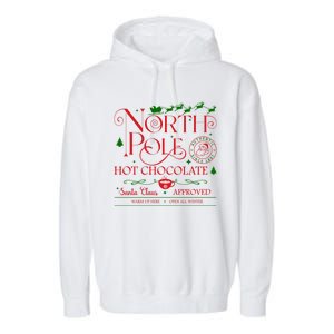 North Pole Hot Chocolate Christmas Graphic Garment-Dyed Fleece Hoodie