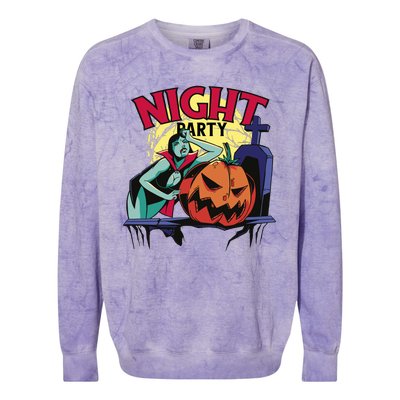 Night Party Halloween Colorblast Crewneck Sweatshirt