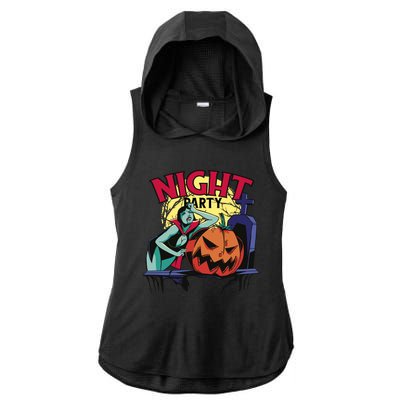 Night Party Halloween Ladies PosiCharge Tri-Blend Wicking Draft Hoodie Tank