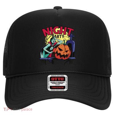 Night Party Halloween High Crown Mesh Back Trucker Hat