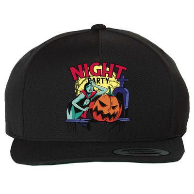 Night Party Halloween Wool Snapback Cap