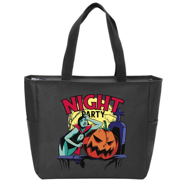 Night Party Halloween Zip Tote Bag