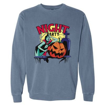 Night Party Halloween Garment-Dyed Sweatshirt