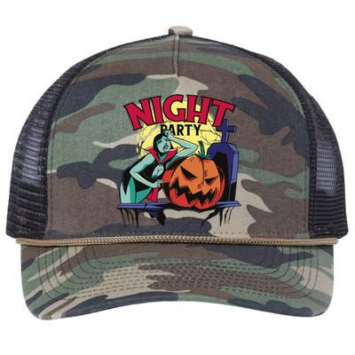 Night Party Halloween Retro Rope Trucker Hat Cap