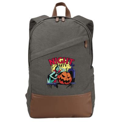 Night Party Halloween Cotton Canvas Backpack