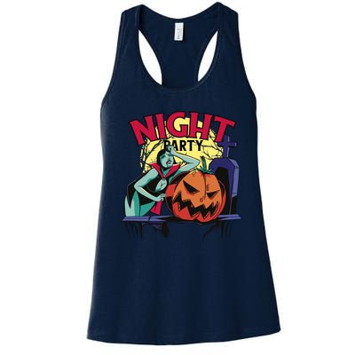 Night Party Halloween Women's Racerback Tank