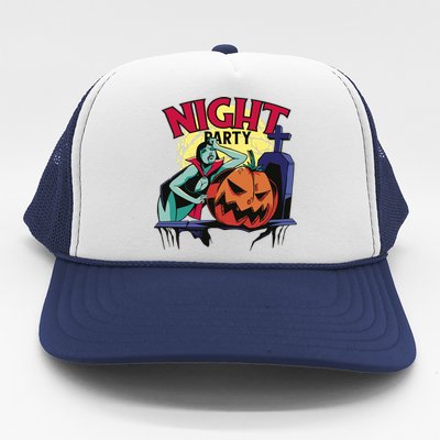 Night Party Halloween Trucker Hat