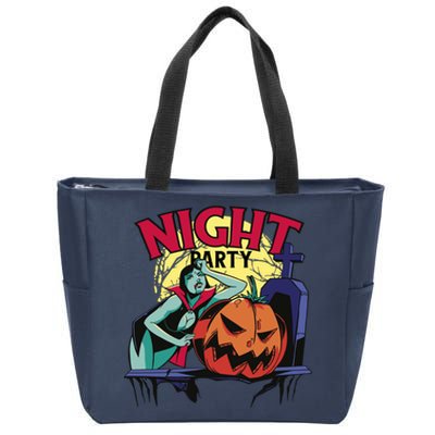 Night Party Halloween Zip Tote Bag